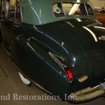 Close view of vintage green color car on the display